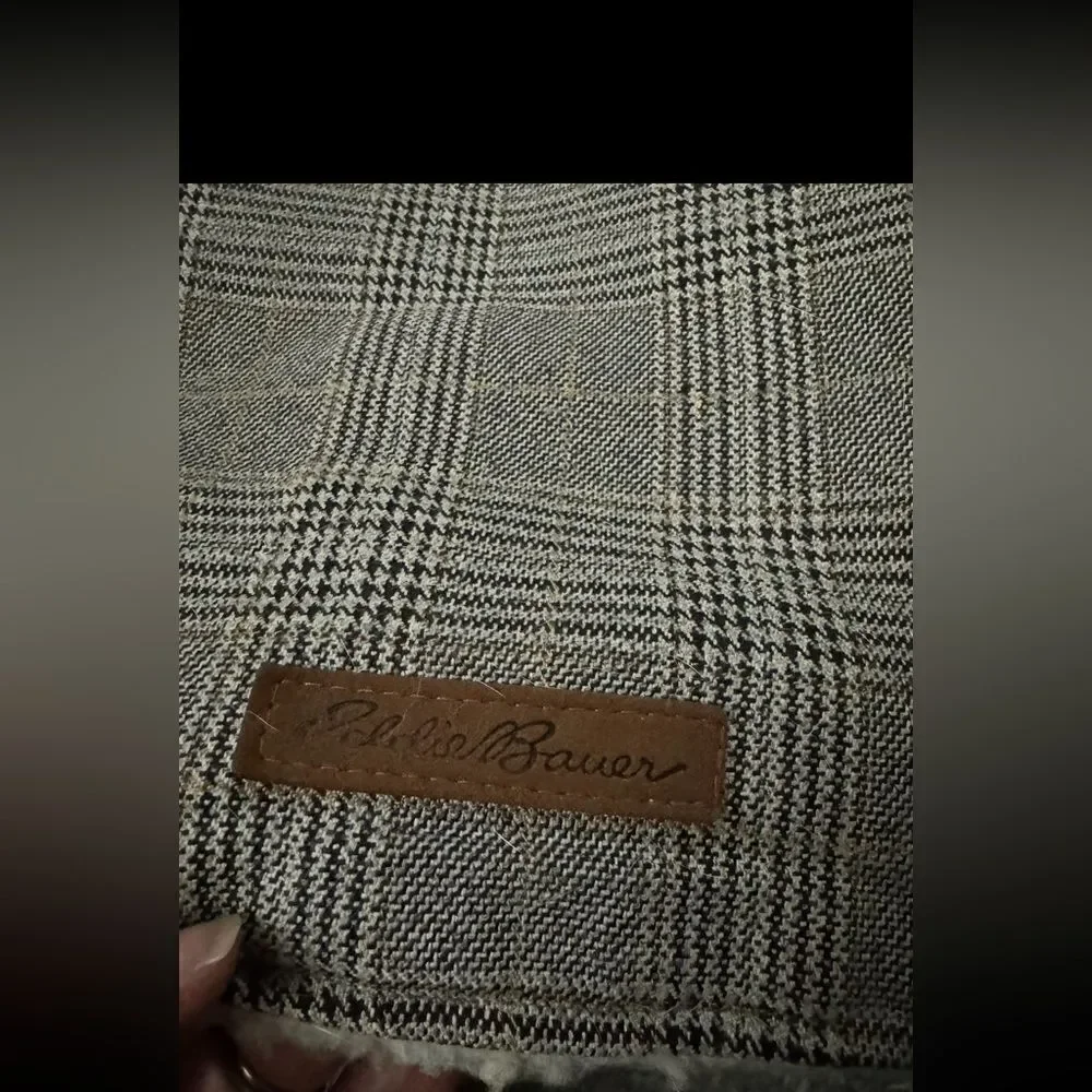 Eddie Bauer PET Plainfield Coat, Plaid Brown/Gray Size Medium